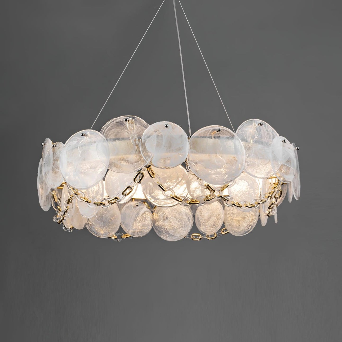 Elegant Cassia Chandelier - Adjustable Height, Crystal Accents