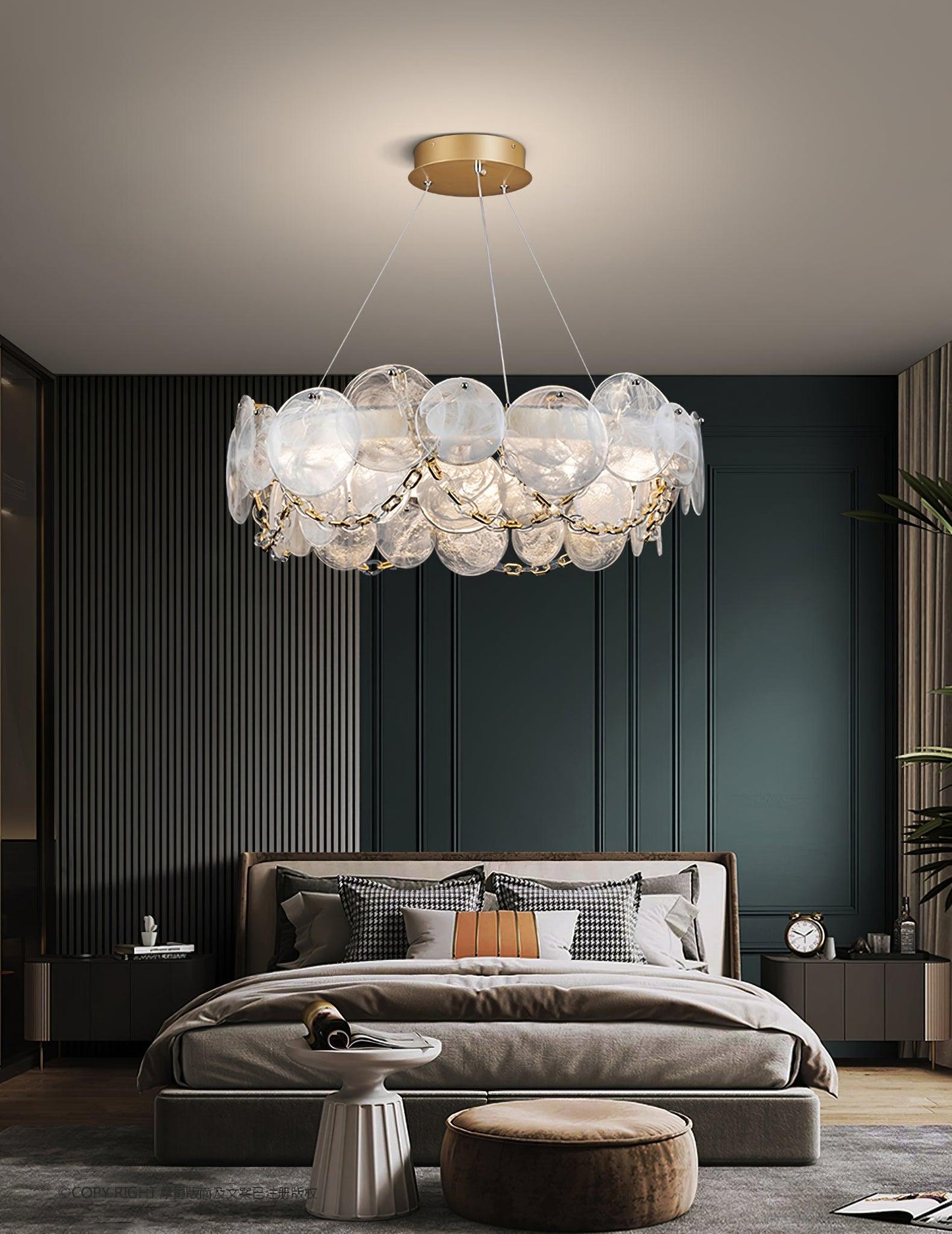 Elegant Cassia Chandelier - Adjustable Height, Crystal Accents