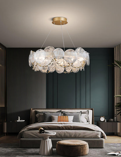 Elegant Cassia Chandelier - Adjustable Height, Crystal Accents