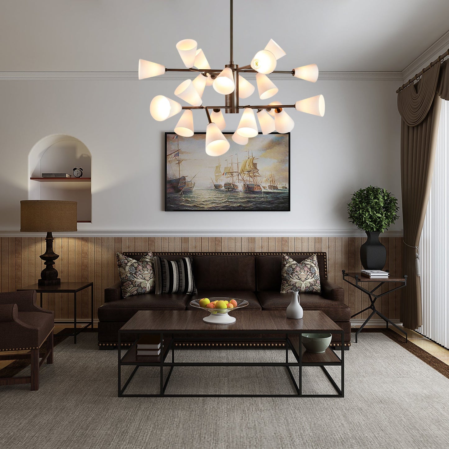 Cassius Chandelier - Elegant Lighting Fixture with Adjustable Brightne