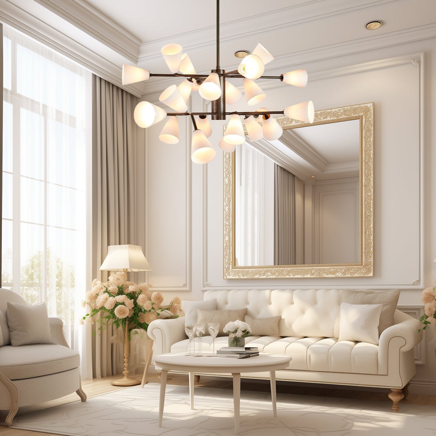 Cassius Chandelier - Elegant Lighting Fixture with Adjustable Brightne