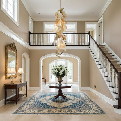 Cattail Leaf Chandelier - Elegant Design with Adjustable Height & Warm