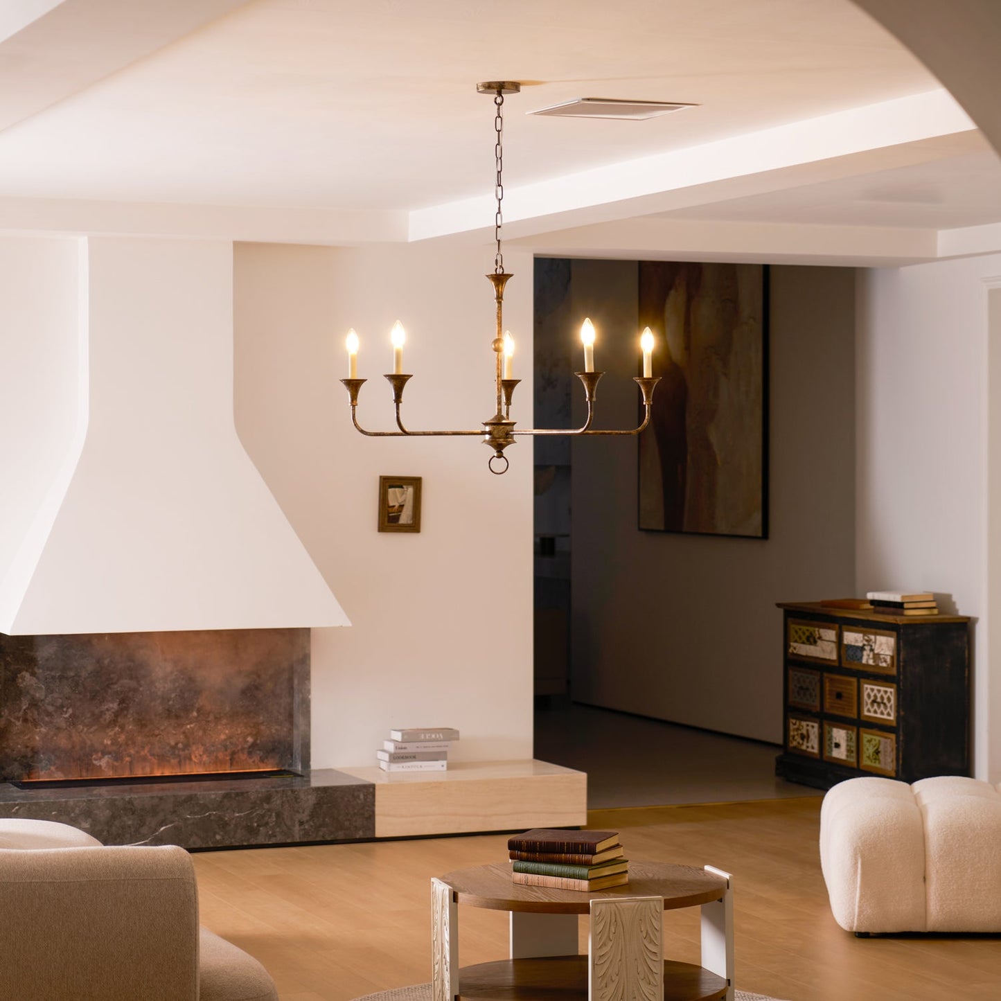 Elara Candle Chandelier - Elegant Design with Adjustable Height & LED