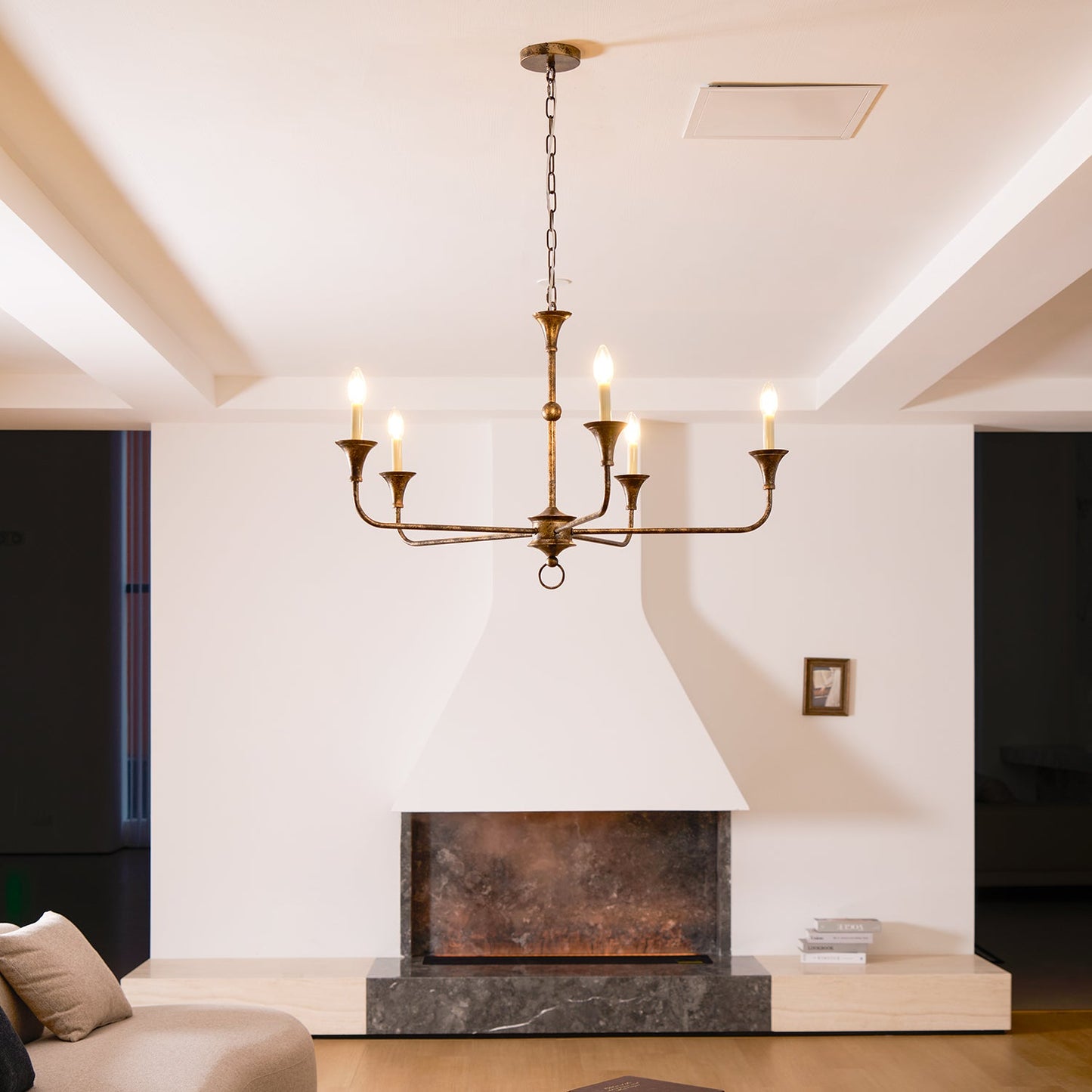 Elara Candle Chandelier - Elegant Design with Adjustable Height & LED