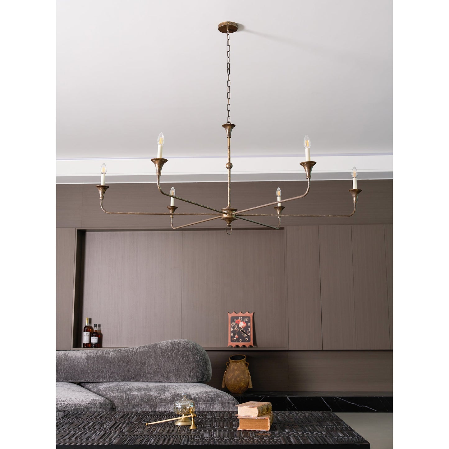 Elara Candle Chandelier - Elegant Design with Adjustable Height & LED
