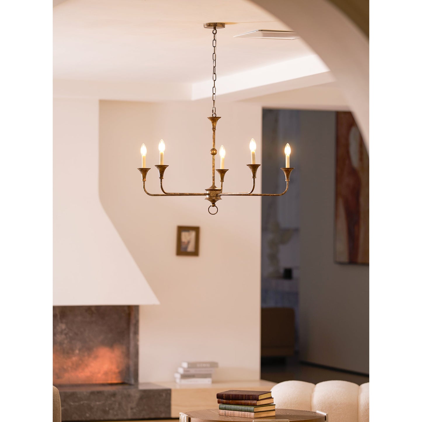 Elara Candle Chandelier - Elegant Design with Adjustable Height & LED