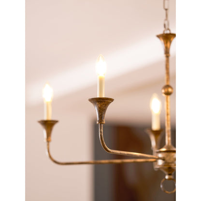 Elara Candle Chandelier - Elegant Design with Adjustable Height & LED