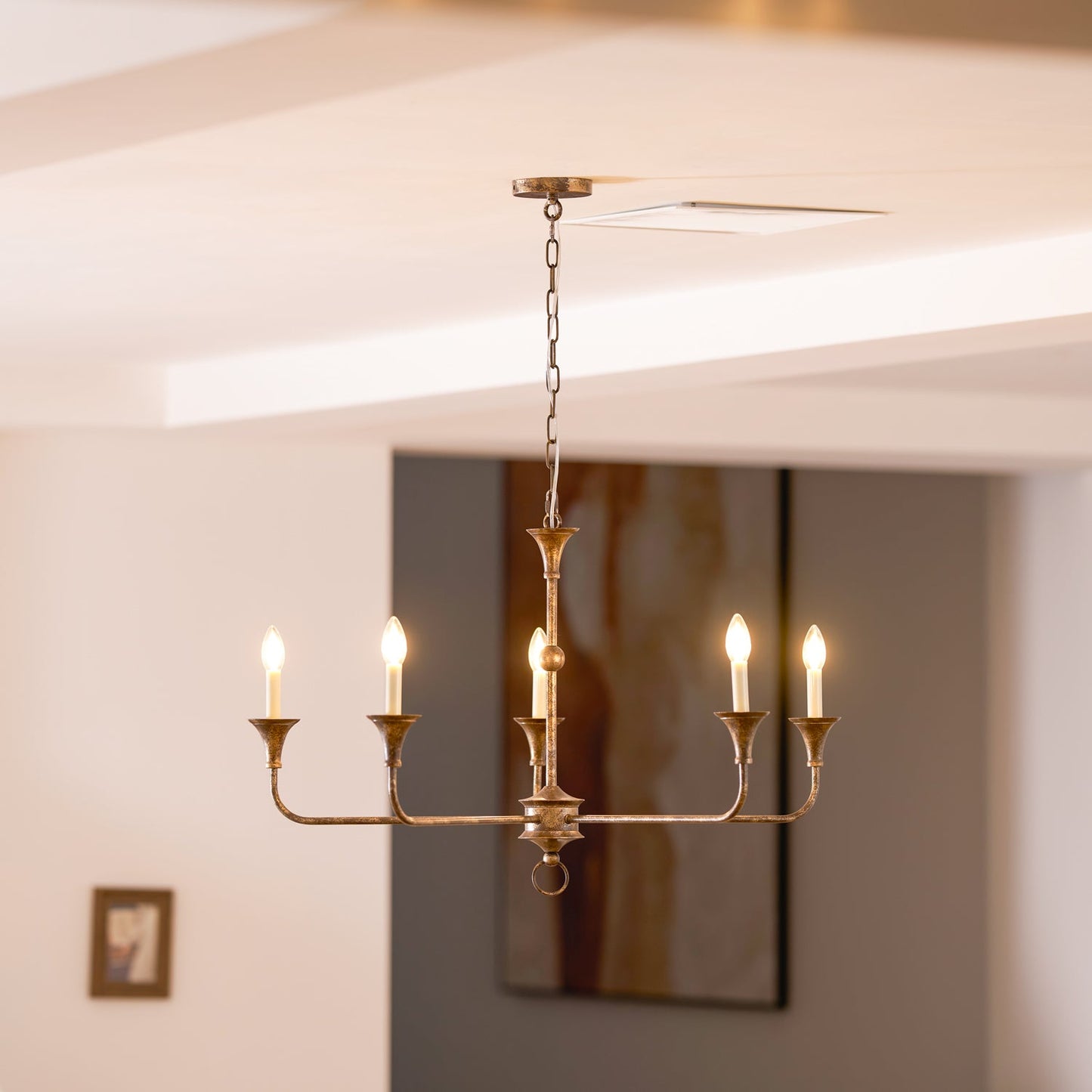 Elara Candle Chandelier - Elegant Design with Adjustable Height & LED