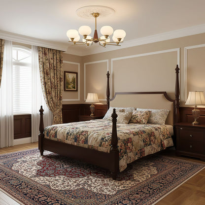 Celeste Sphere Walnut Chandelier - Elegant Design with Adjustable Heig