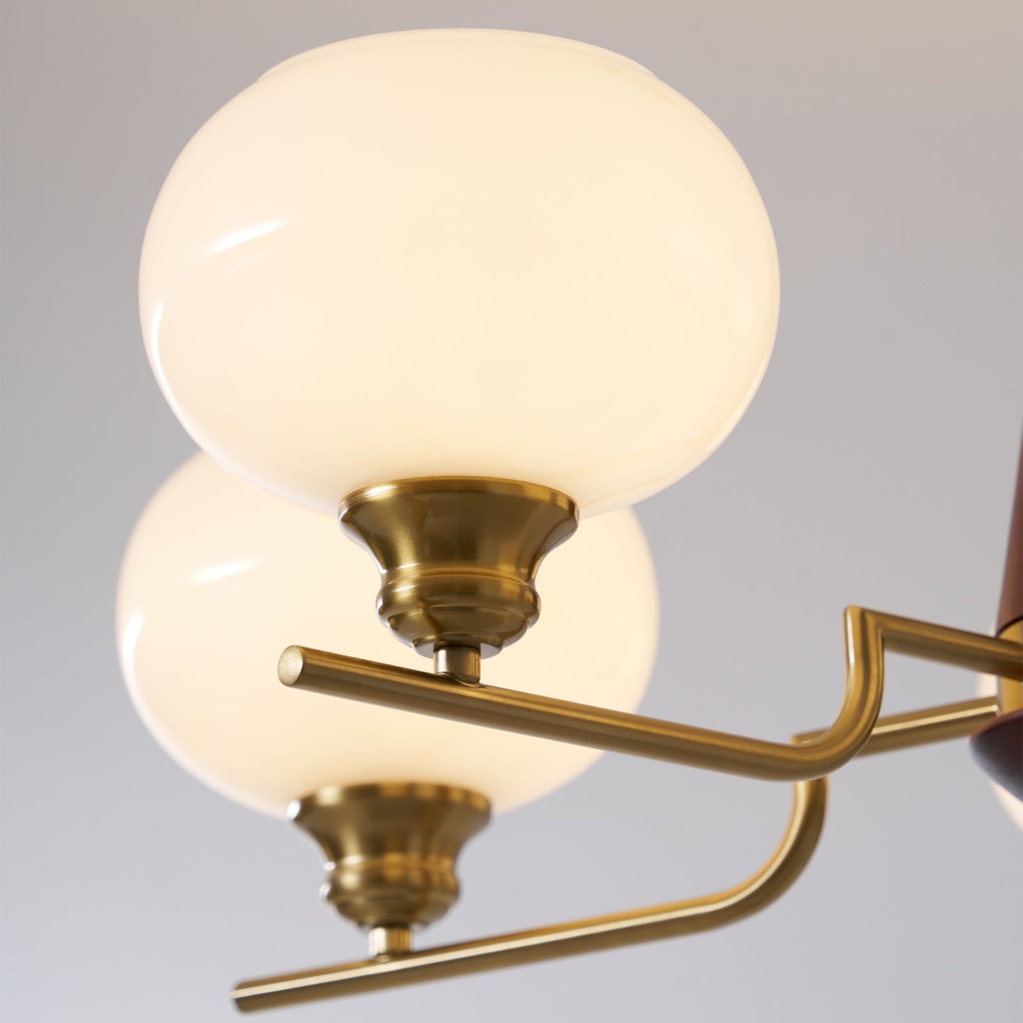 Celeste Sphere Walnut Chandelier - Elegant Design with Adjustable Heig