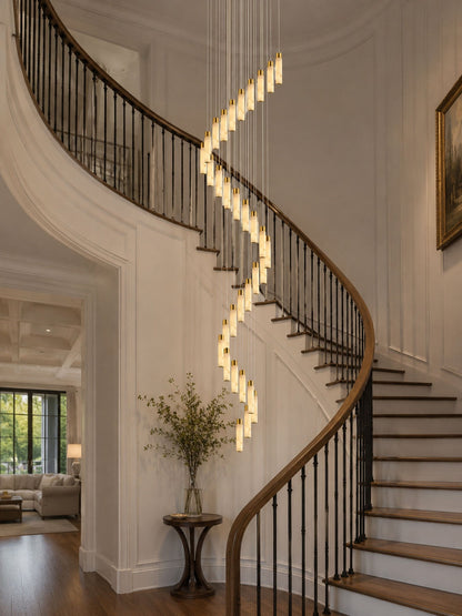 Celestial Alabaster Cascade Chandelier - Elegant Design, Adjustable He