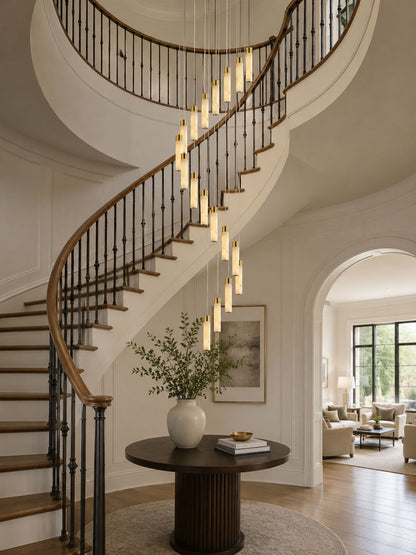 Celestial Alabaster Cascade Chandelier - Elegant Design, Adjustable He