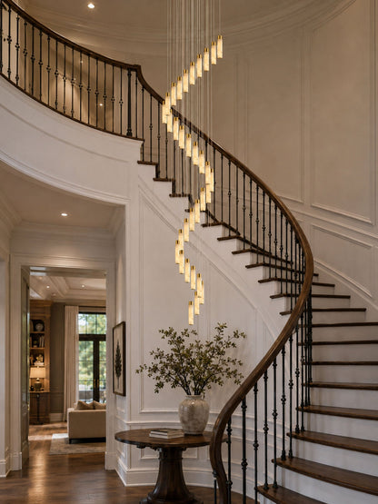 Celestial Alabaster Cascade Chandelier - Elegant Design, Adjustable He