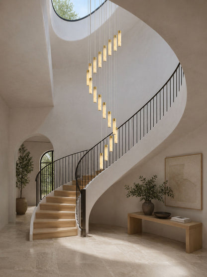 Celestial Alabaster Cascade Chandelier - Elegant Design, Adjustable He