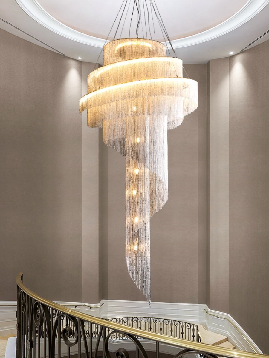 Celestial Twist Chandelier - Elegant Design with Adjustable Height & L
