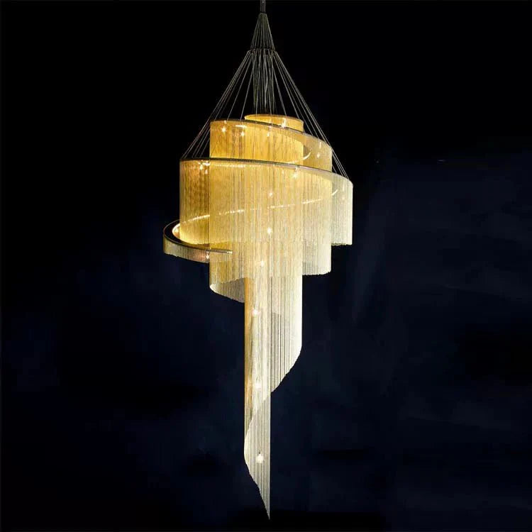 Celestial Twist Chandelier - Elegant Design with Adjustable Height & L