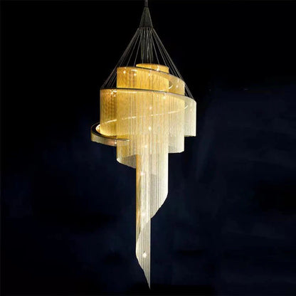 Celestial Twist Chandelier - Elegant Design with Adjustable Height & L
