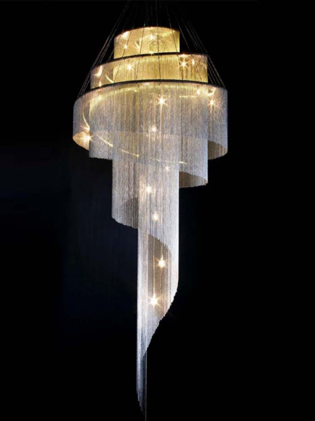 Celestial Twist Chandelier - Elegant Design with Adjustable Height & L