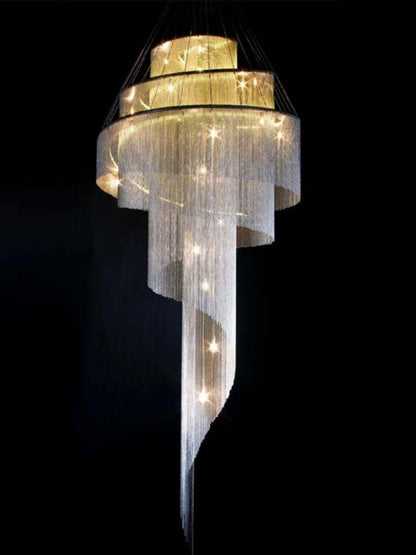 Celestial Twist Chandelier - Elegant Design with Adjustable Height & L