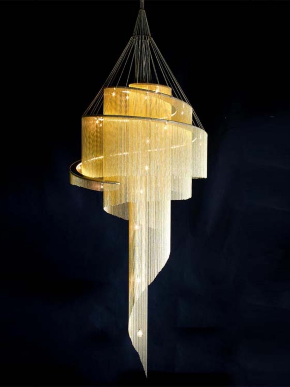 Celestial Twist Chandelier - Elegant Design with Adjustable Height & L
