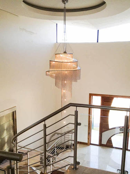 Celestial Twist Chandelier - Elegant Design with Adjustable Height & L