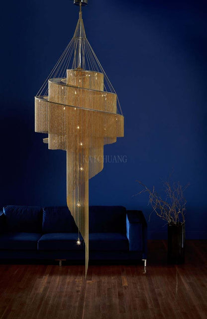 Celestial Twist Chandelier - Elegant Design with Adjustable Height & L