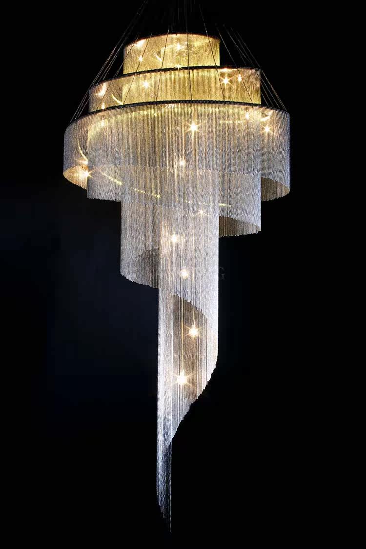 Celestial Twist Chandelier - Elegant Design with Adjustable Height & L