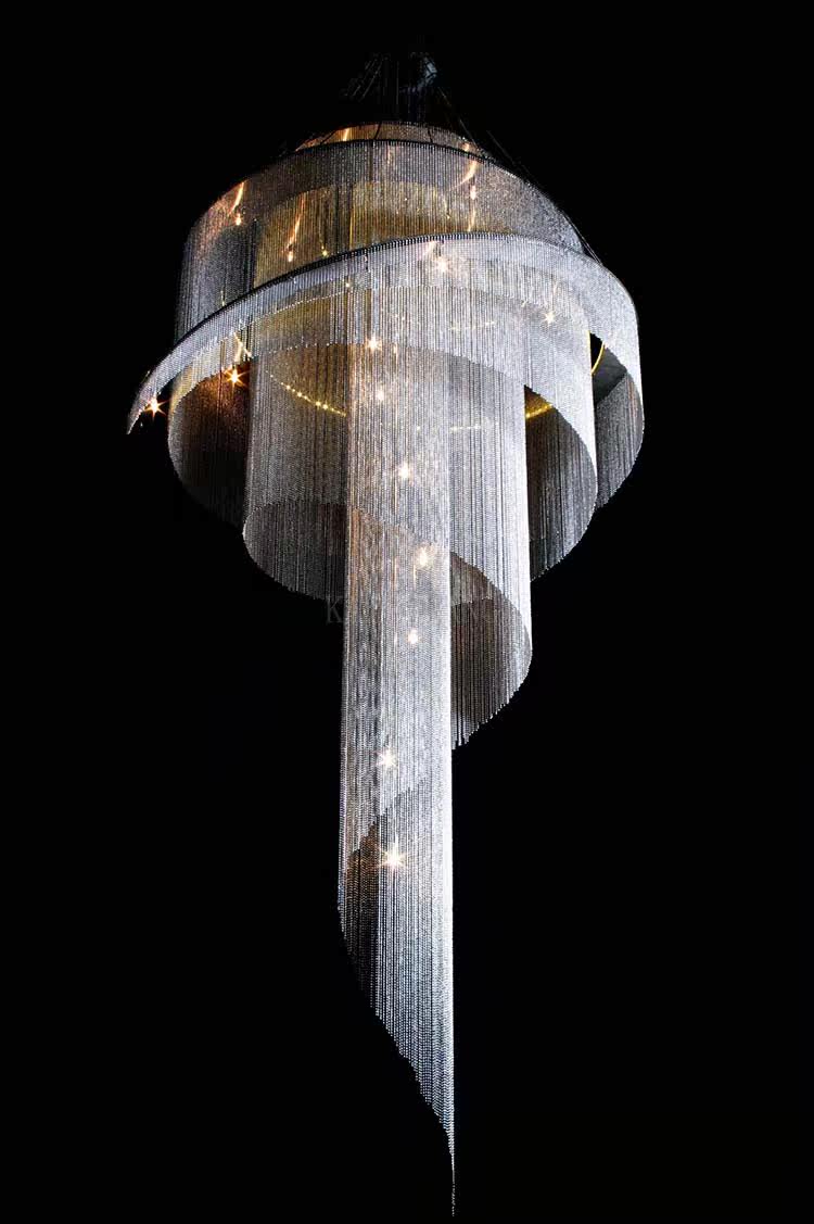 Celestial Twist Chandelier - Elegant Design with Adjustable Height & L