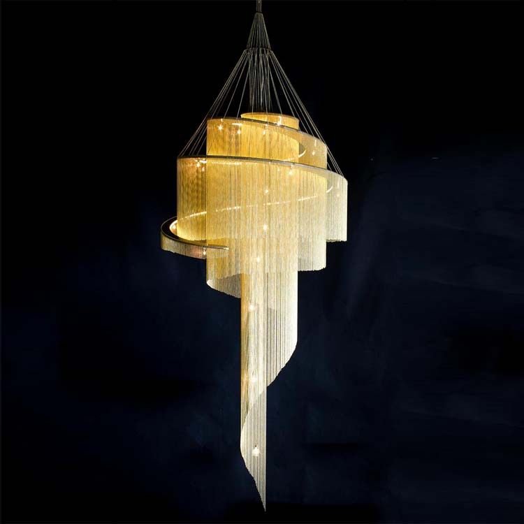 Celestial Twist Chandelier - Elegant Design with Adjustable Height & L