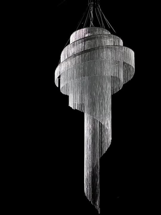 Celestial Twist Chandelier - Elegant Design with Adjustable Height & L