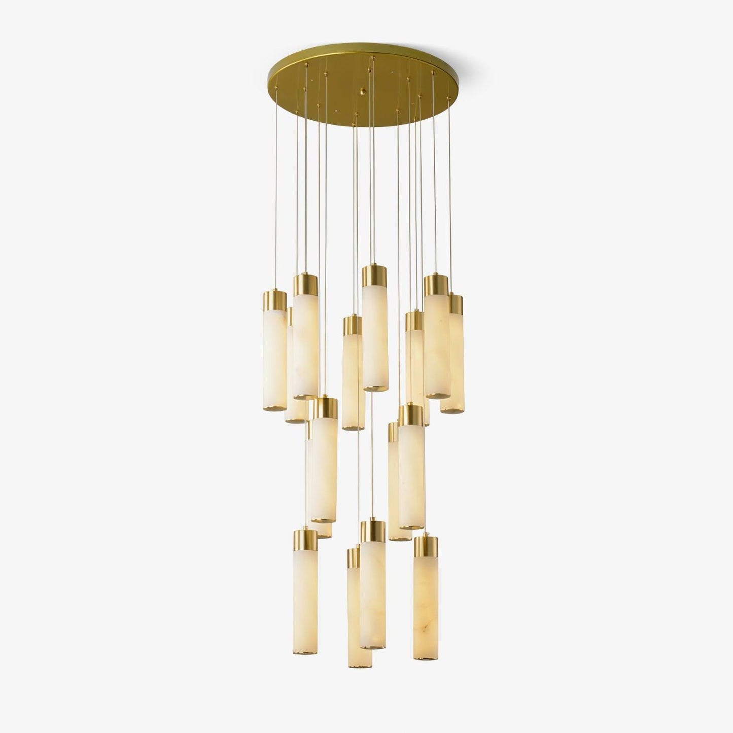 Celestial Alabaster Cascade Chandelier - Elegant Design, Adjustable He