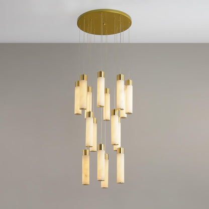 Celestial Alabaster Cascade Chandelier - Elegant Design, Adjustable He