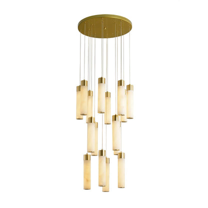 Celestial Alabaster Cascade Chandelier - Elegant Design, Adjustable He
