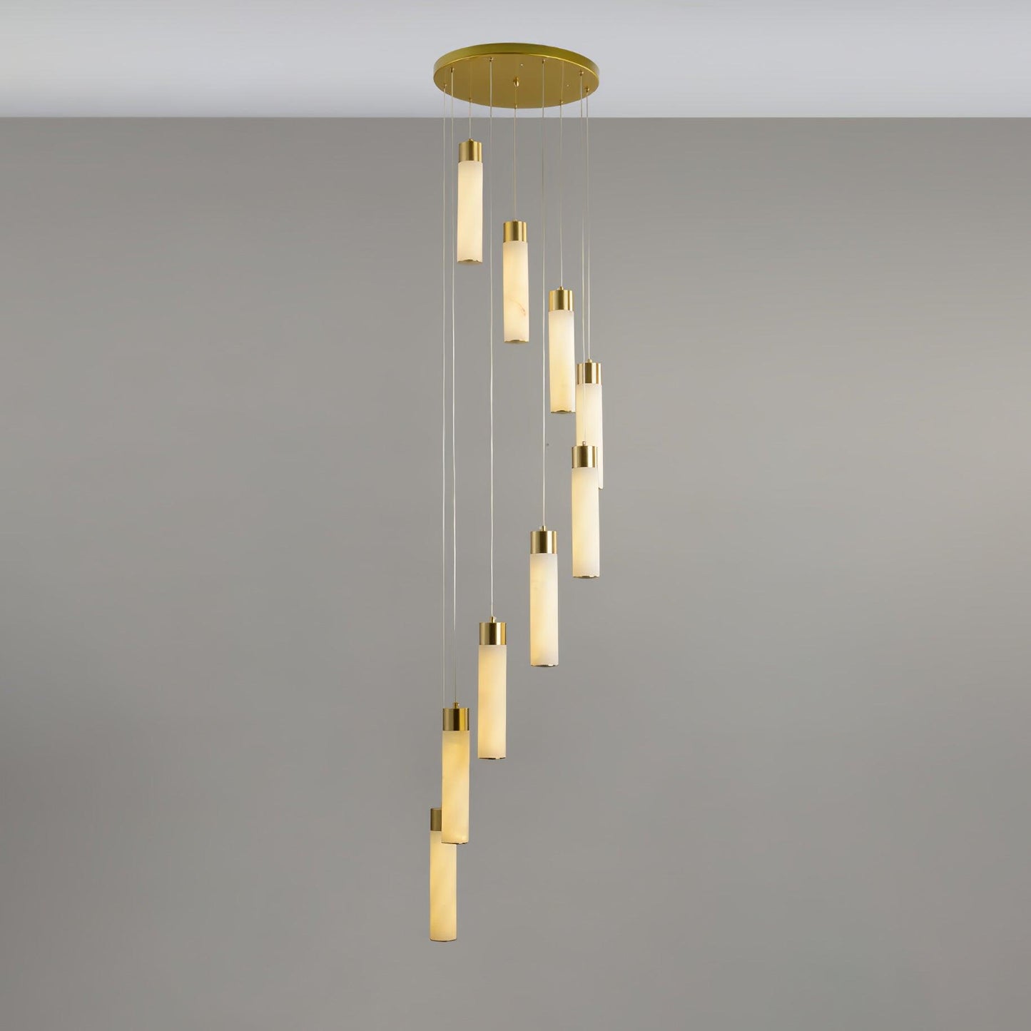Celestial Alabaster Cascade Chandelier - Elegant Design, Adjustable He