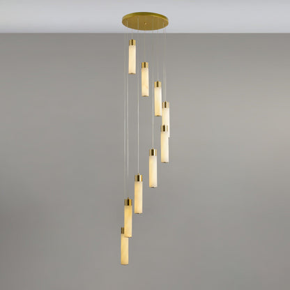 Celestial Alabaster Cascade Chandelier - Elegant Design, Adjustable He