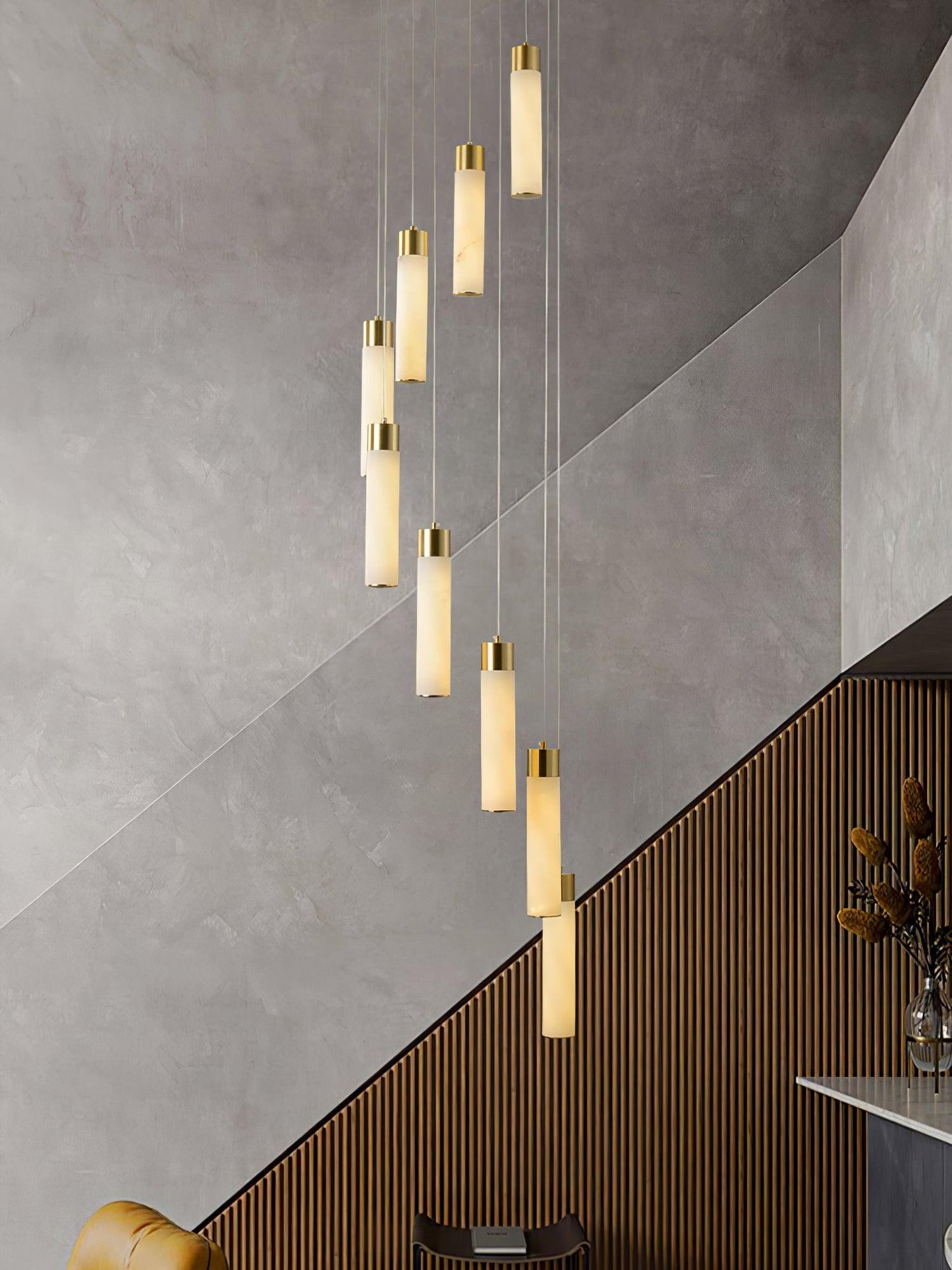 Celestial Alabaster Cascade Chandelier - Elegant Design, Adjustable He