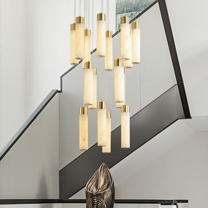 Celestial Alabaster Cascade Chandelier - Elegant Design, Adjustable He