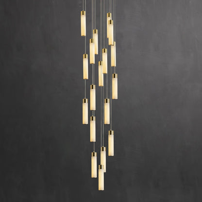 Celestial Alabaster Cascade Chandelier - Elegant Design, Adjustable He