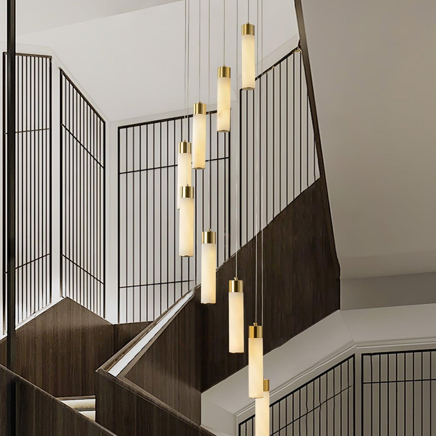 Celestial Alabaster Cascade Chandelier - Elegant Design, Adjustable He