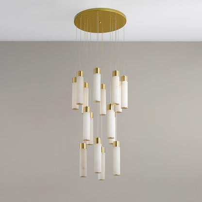 Celestial Alabaster Cascade Chandelier - Elegant Design, Adjustable He