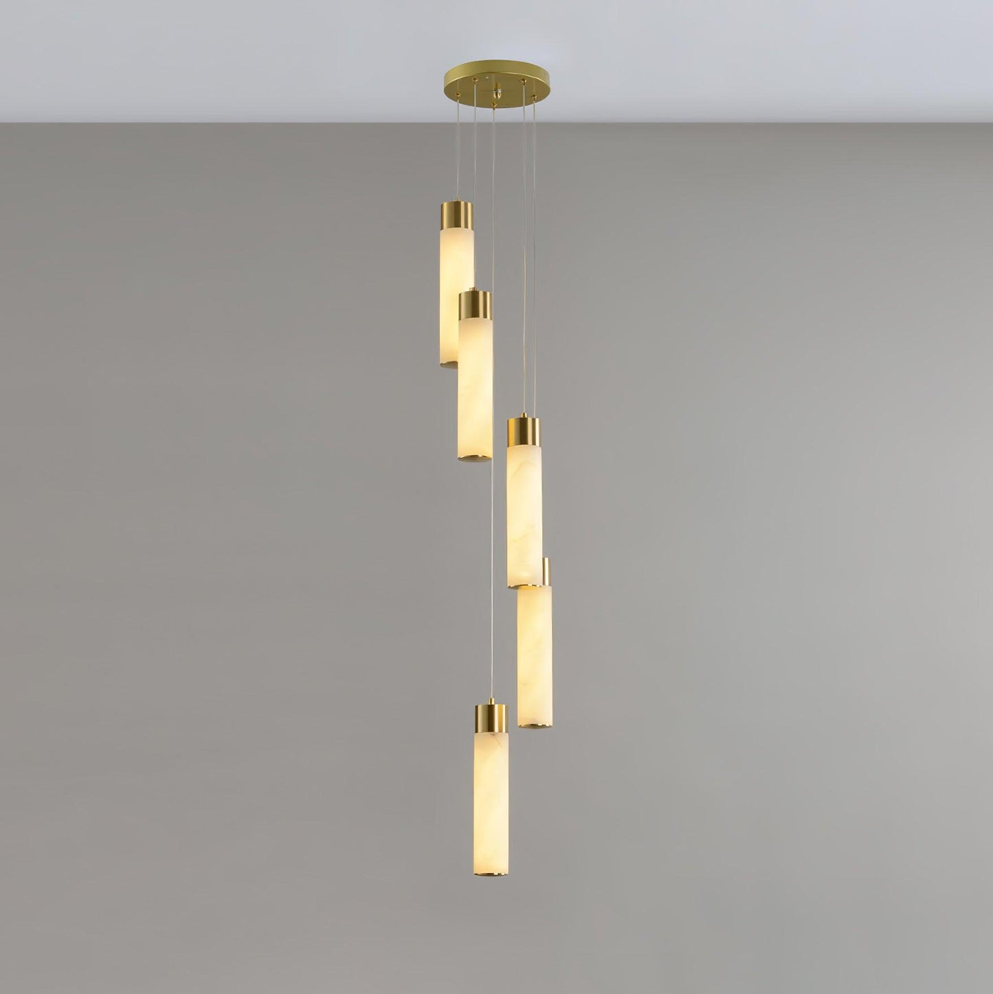 Celestial Alabaster Cascade Chandelier - Elegant Design, Adjustable He