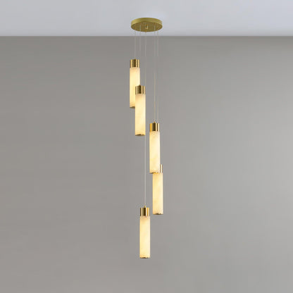 Celestial Alabaster Cascade Chandelier - Elegant Design, Adjustable He