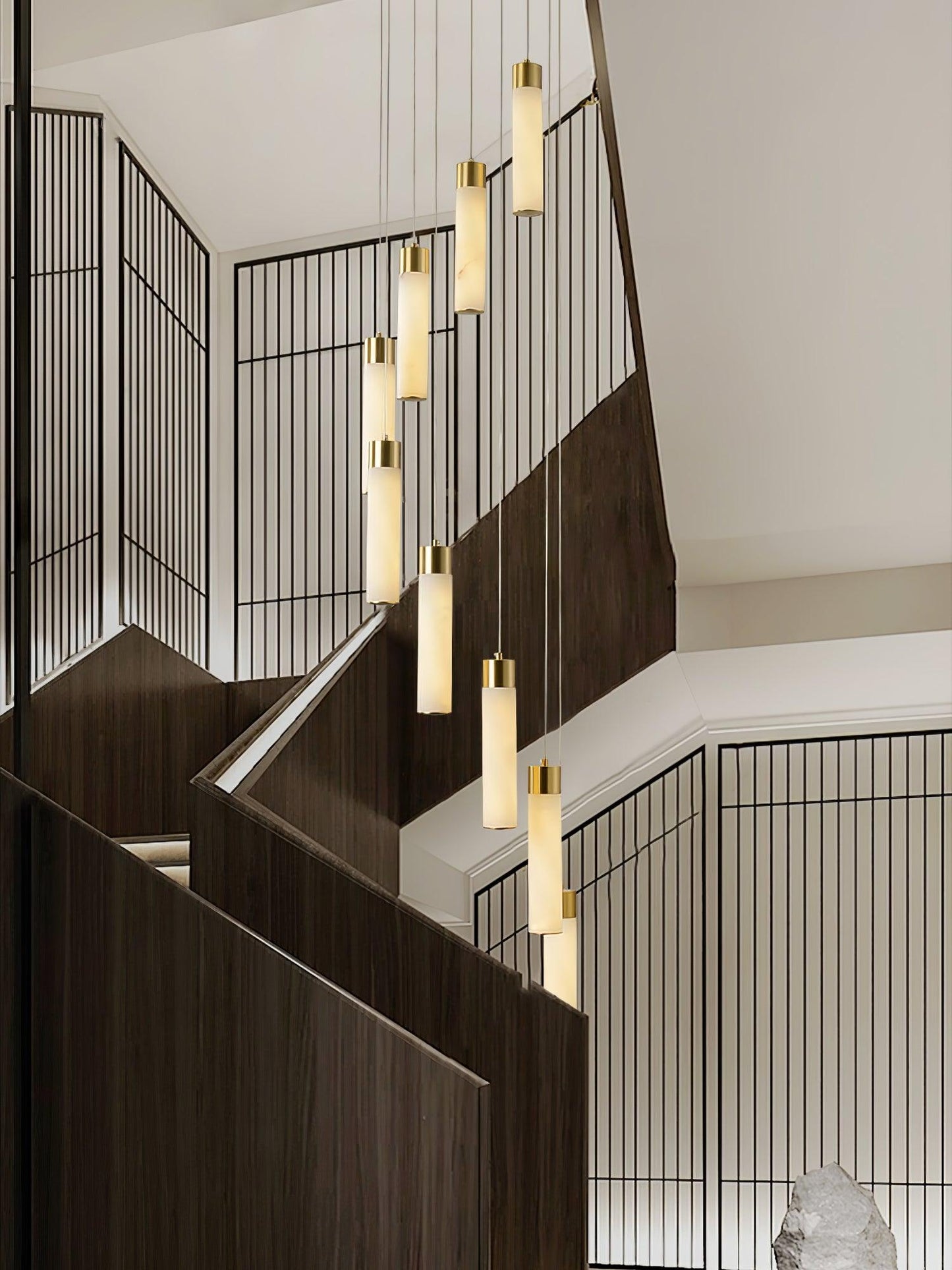 Celestial Alabaster Cascade Chandelier - Elegant Design, Adjustable He