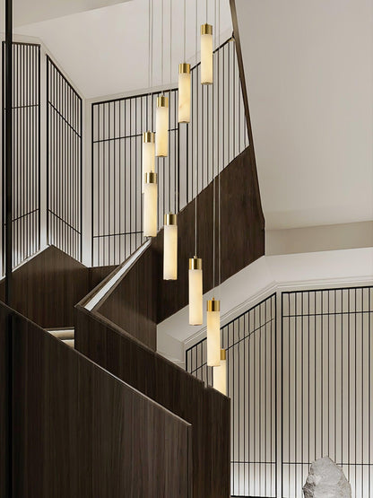 Celestial Alabaster Cascade Chandelier - Elegant Design, Adjustable He