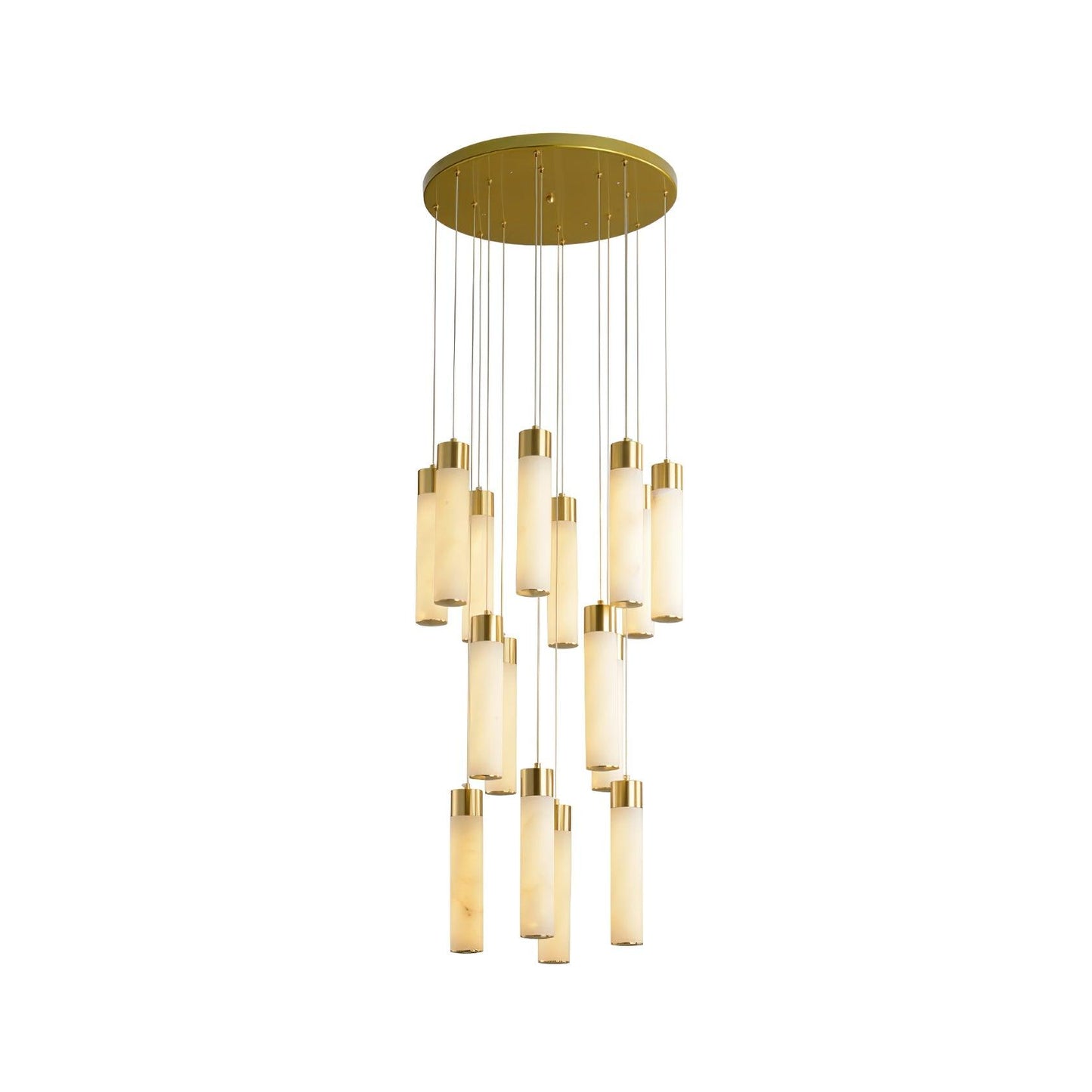 Celestial Alabaster Cascade Chandelier - Elegant Design, Adjustable He