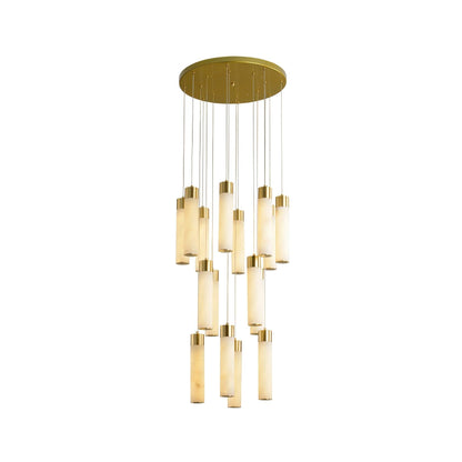 Celestial Alabaster Cascade Chandelier - Elegant Design, Adjustable He