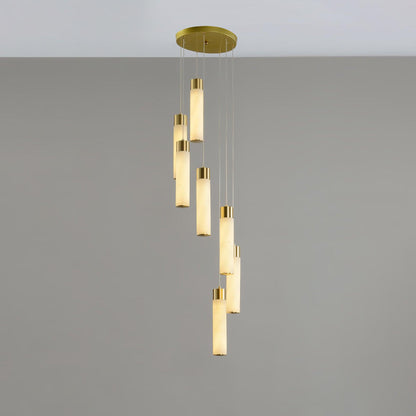 Celestial Alabaster Cascade Chandelier - Elegant Design, Adjustable He