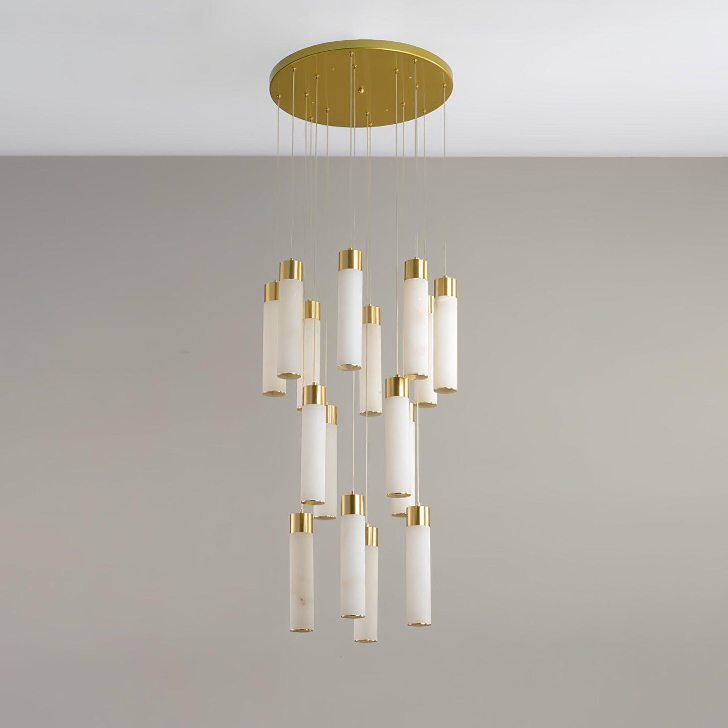 Celestial Alabaster Cascade Chandelier - Elegant Design, Adjustable He