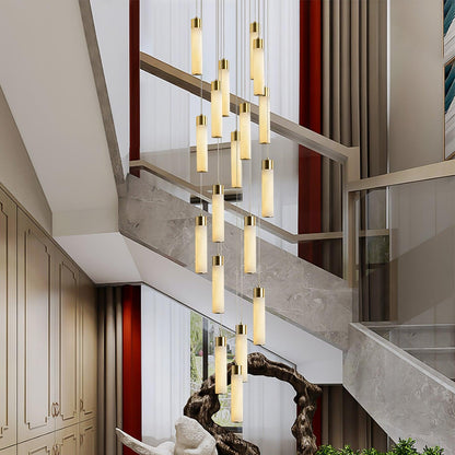 Celestial Alabaster Cascade Chandelier - Elegant Design, Adjustable He