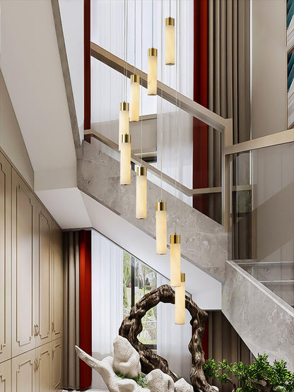 Celestial Alabaster Cascade Chandelier - Elegant Design, Adjustable He